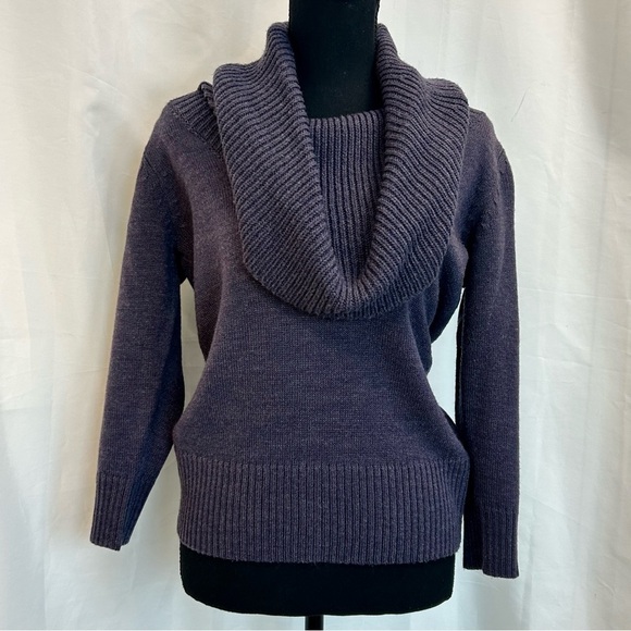 JOE Fresh purple chunky knit cowl neck sweater Sz S - Picture 7 of 7